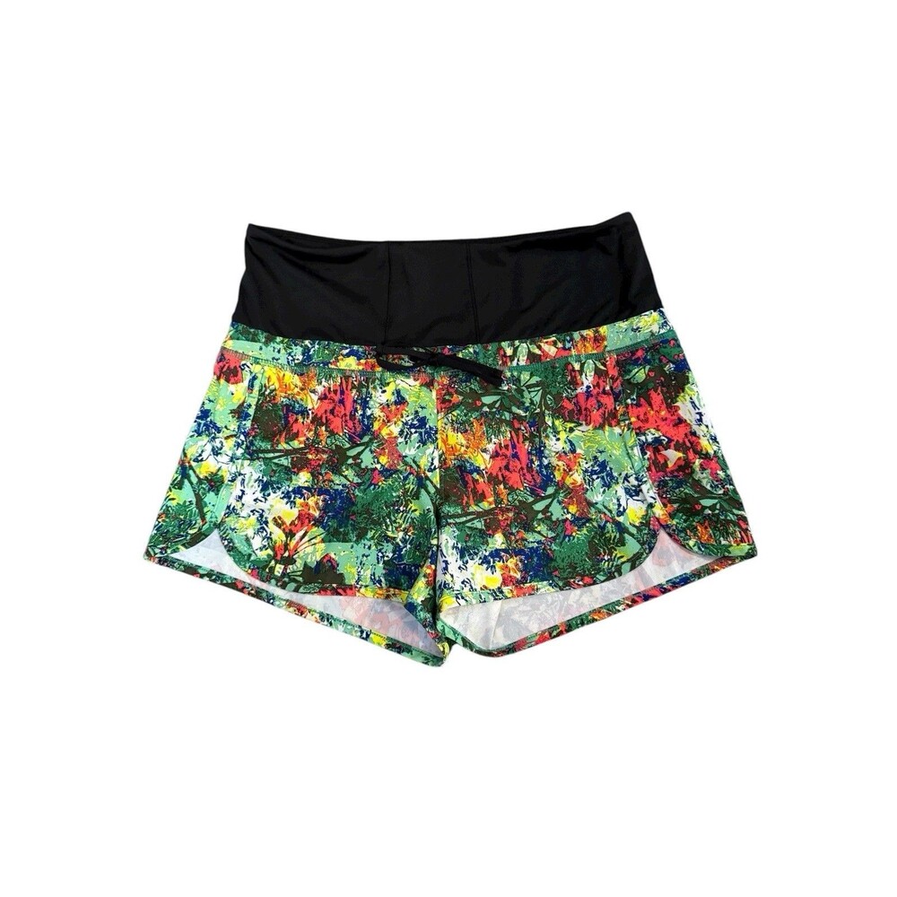 Athleta Women's Tropical Printed Brief Lined Running Shorts Size S